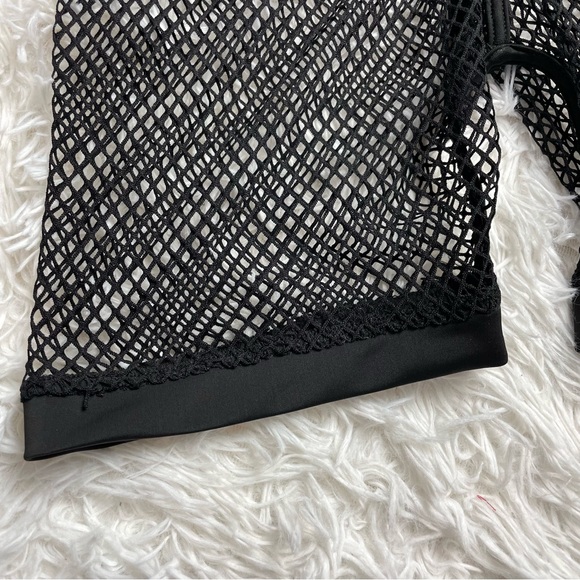 No Favorz Black Fishnet Shorts | Dolls Kill | Mesh Biker Shorts | Club Exx NWT - Picture 3 of 4